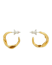 Faris Gold Twist Perla Hoop Earrings