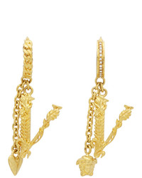 Versace Gold V Leaves Earrings