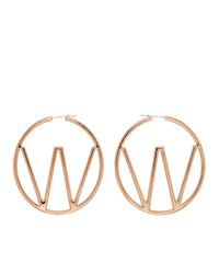 Off-White Gold W Earrings