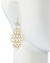 Alexis Bittar Golden Barbed Articulating Diamond Shaped Drop Earrings