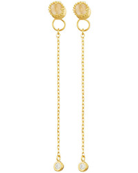 Tai Golden Glass Crystal Threader Earrings