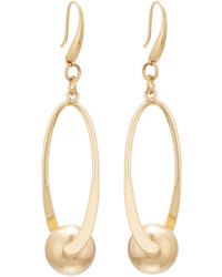 Lydell NYC Golden Oval Swivel Drop Earrings