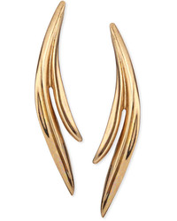 Oscar de la Renta Golden Palm Leaf Earrings