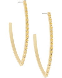 Rebecca Minkoff Golden Studded V Hoop Earrings