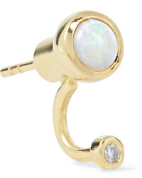 Pamela Love Gravitation Gold Opal And Diamond Earrings One Size
