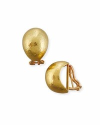 Elizabeth Locke Hammered 19k Gold Shrimp Earrings