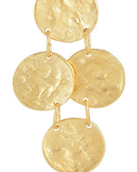 Kenneth Jay Lane Hammered Gold Plated Earrings
