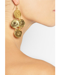 Kenneth Jay Lane Hammered Gold Plated Earrings
