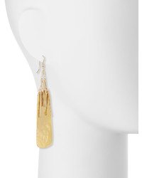 Devon Leigh Hammered Golden Fringe Drop Earrings