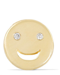 Alison Lou Happy 14 Karat Gold Diamond Earring