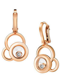 Chopard Happy Diamonds 18k Rose Gold Superimposed Circle Drop Earrings