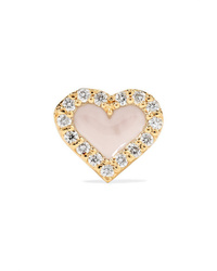 Alison Lou Heart 14 Karat Gold Diamond And Enamel Earring