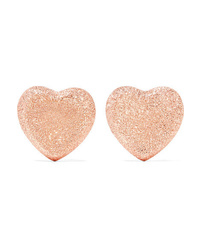 Carolina Bucci Heart Button 18 Karat Gold Earrings