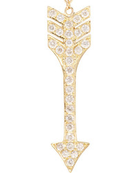 Jennifer Meyer Heart Mini Arrow 18 Karat Gold Diamond Earrings