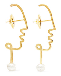Paola Vilas Henri Gold Plated Pearl Earrings