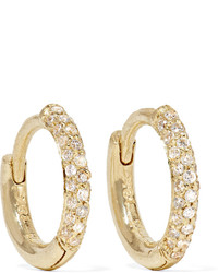 Jennifer Meyer Huggie 18 Karat Gold Diamond Hoop Earrings