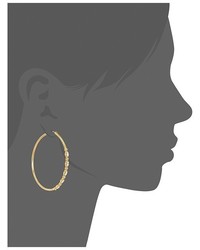 Rebecca Minkoff Large Hoops Earrings With Tri Stone Detail Earring