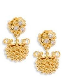 Temple St. Clair Large Pod Diamond 18k Yellow Gold Earrings