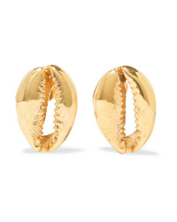 Tohum Large Puka Gold Plated Earrings