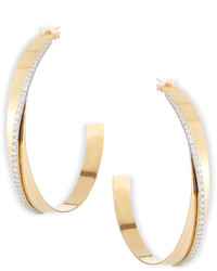Lana Large Vanity Expose Twisted 14k Gold Diamond Hoop Earrings