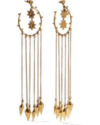 Chloé Layton Hammered Gold Tone Earrings One Size