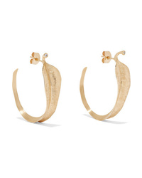 OLE LYNGGAARD COPENHAGEN Leaves 18 Karat Gold Diamond Earrings