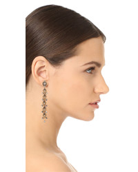 Miguel Ases Linear Drop Earrings With Dangling Beads