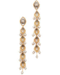 Miguel Ases Linear Drop Earrings With Dangling Beads