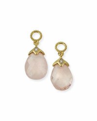 Jude Frances Lisse 18k Morganite Briolette Earring Charms With Diamonds