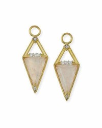 Jude Frances Lisse 18k Small Morganite Trillion Earring Charms With Diamonds