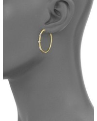 Jude Frances Lisse Triple Diamond 18k Yellow Gold Hoop Earrings13