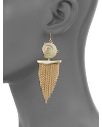 Alexis Bittar Lucite Shell Tassel Earrings