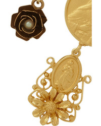 Dolce & Gabbana Madonne Gold Plated Faux Pearl Clip Earrings