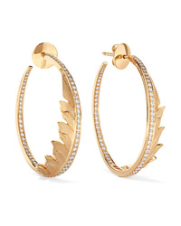 Stephen Webster Magnipheasant 18 Karat Gold Diamond Hoop Earrings
