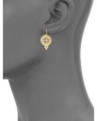 Temple St. Clair Mandala Diamond 18k Yellow Gold Cutout Earrings