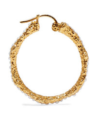 Pacharee Medium Gold Plated Pearl Hoop Earrings