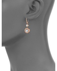 Michael Kors Michl Kors Grey Mother Of Pearl Crystal Logo Drop Earrings