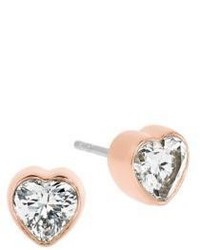 Michael Kors Michl Kors Modern Brilliance Crystal Heart Stud Earringsrose Goldtone