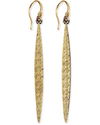 Armenta Midnight Gold Scroll Carved Marquise Earrings