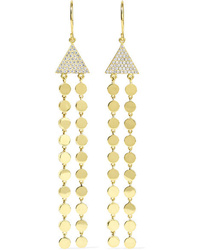 Jennifer Meyer Mini Circle Fringe 18 Karat Gold Diamond Earrings
