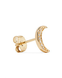 Andrea Fohrman Mini Crescent 14 Karat Gold Diamond Earring