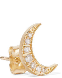 Andrea Fohrman Mini Crescent 18 Karat Gold Diamond Earring