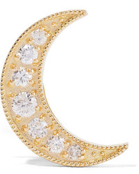Andrea Fohrman Mini Crescent 18 Karat Gold Diamond Earring