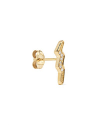 Andrea Fohrman Mini Lightning Bolt 14 Karat Gold Diamond Earring