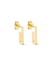 Jennifer Meyer Mini Rectangle 18 Karat Gold Earrings