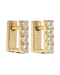 Ileana Makri Mini Square 18 Karat Gold Diamond Earrings