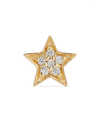 Andrea Fohrman Mini Star 14 Karat Gold Diamond Earring