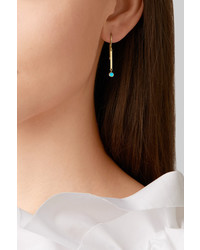 Jennifer Meyer Mini Stick 18 Karat Gold Turquoise Earrings
