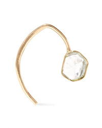 Melissa Joy Manning Mini Wishbone 14 Karat Gold Herkimer Diamond Earrings