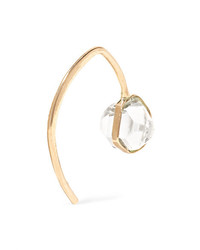 Melissa Joy Manning Mini Wishbone 14 Karat Gold Herkimer Diamond Earrings